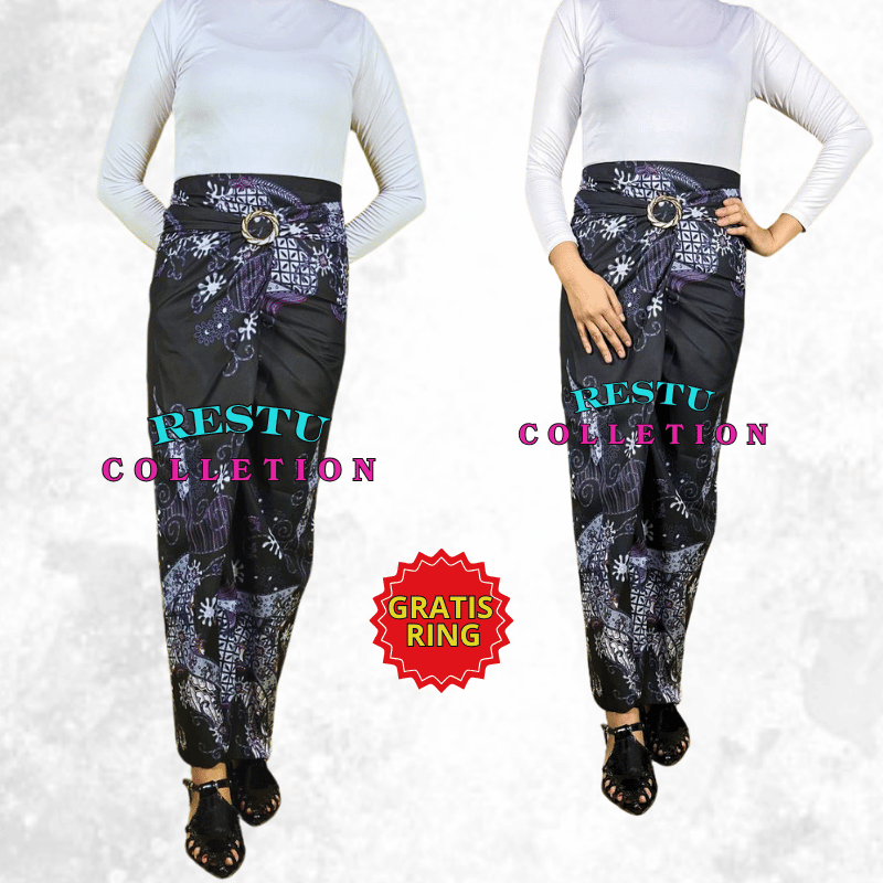 Jual Restu Colletion Batik Rok lilit batik motif Arumi Sage modern kain ...