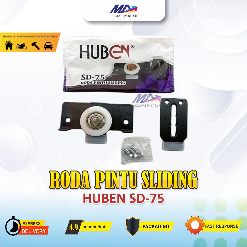 Jual [1 pack = 20 set ] Huben SD-75 Roda Pintu Geser / Roda SD 75 ...