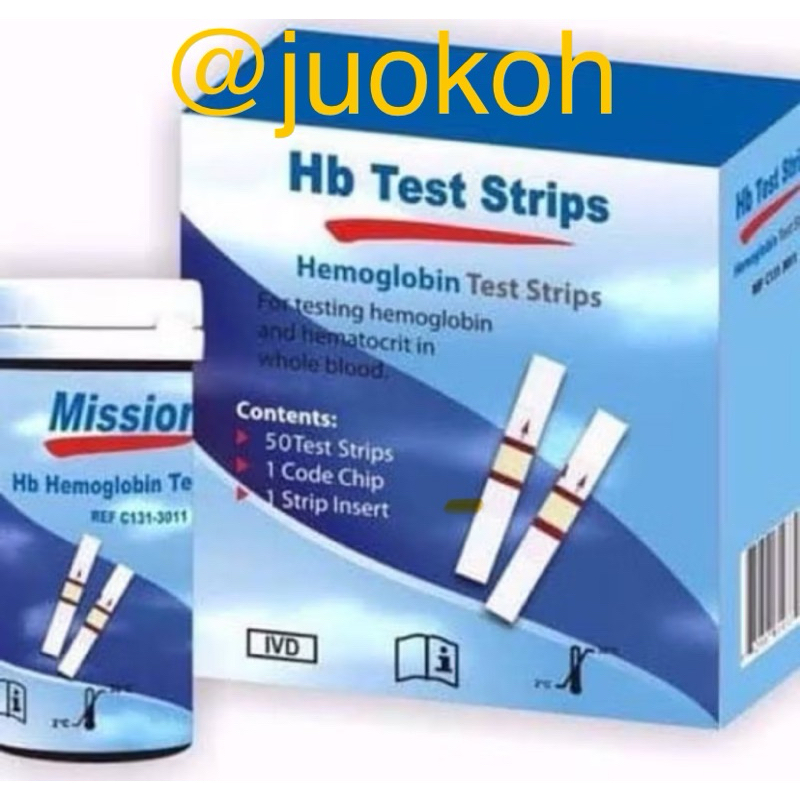Jual Strip Hb Mission isi 50 pcs / Strip Hemoglobin Mission / Strip ...