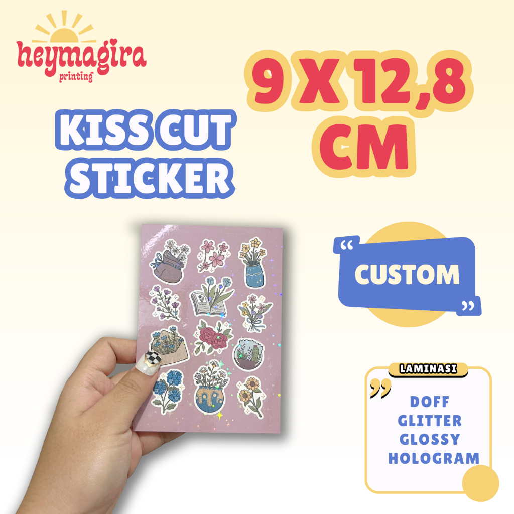 Jual Custom Print + Kiss Cut Sticker 9x12,8 cm | Stiker Sheet Vinyl ...