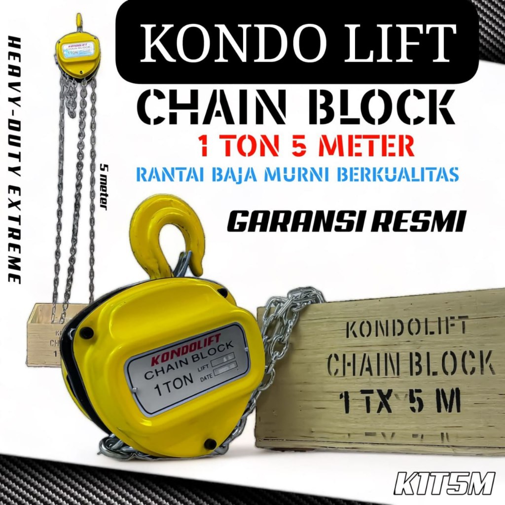 Jual KONDOLIFT K1T5M CHAIN BLOCK Katrol Kerekan Derek Takel 1 Ton 5 ...