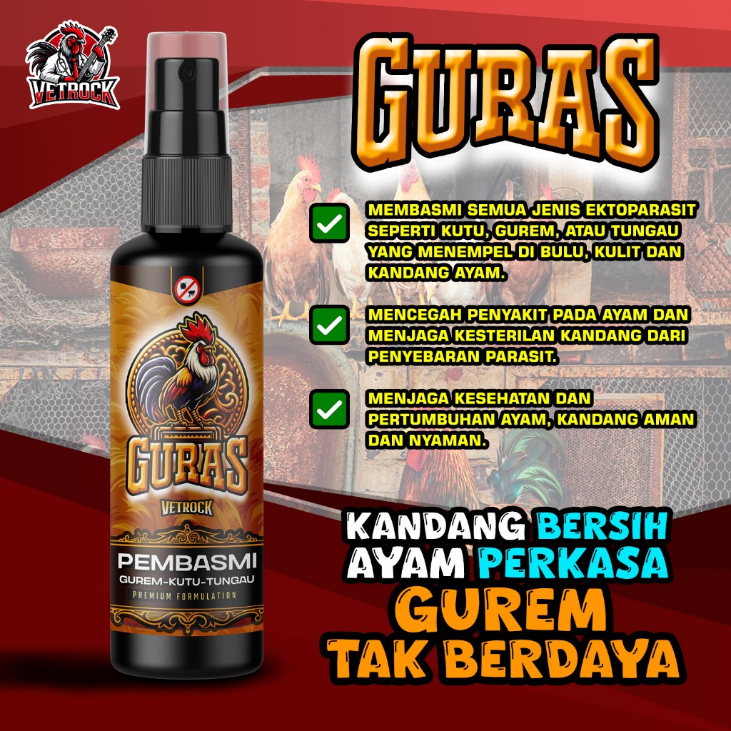 Jual GURAS 100ML - OBAT SEMPROT GUREM AYAM BURUNG KUTU JAMUR UNGGAS ...