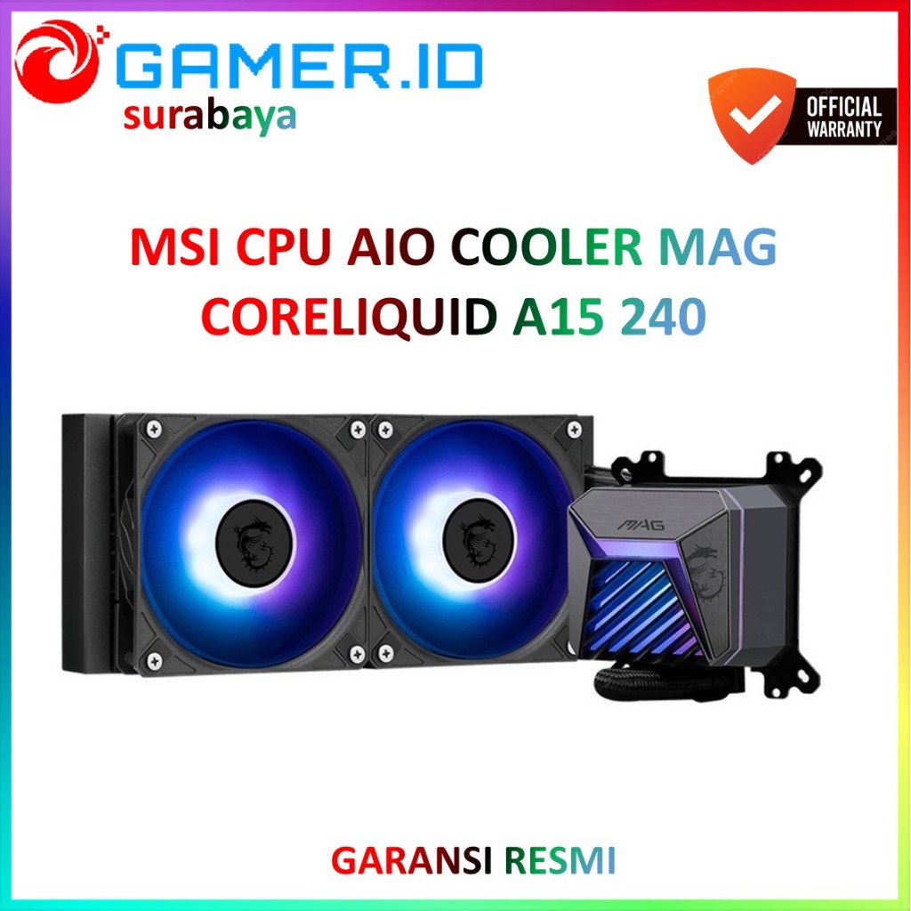 Jual MSI CPU AIO COOLER MAG CORELIQUID A15 240 (240MM RADIATOR + 2X ...