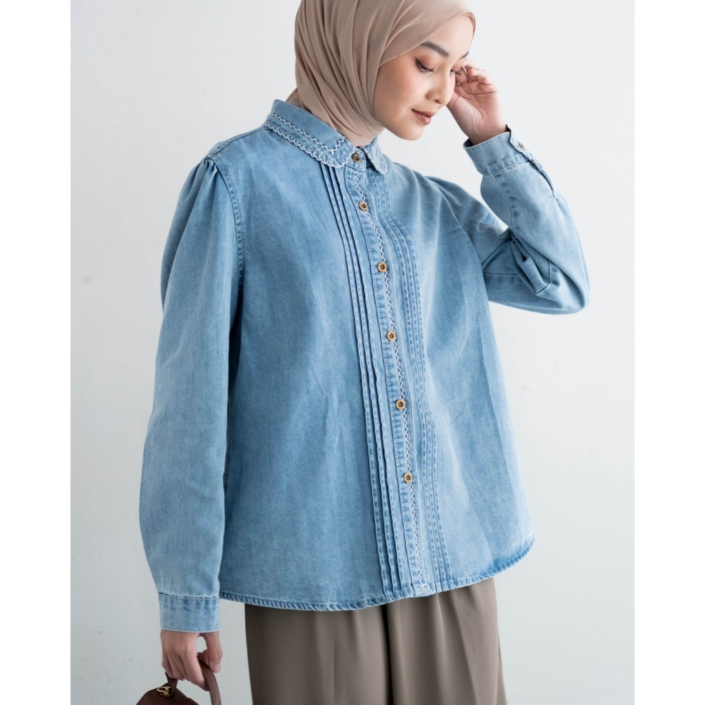 Jual Myrubylicious GABRIEL DENIM SHIRT KODE 350E | ATASAN WANITA ...