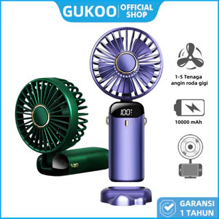 GUKOO Kipas Mini Portable 10000mAh - Bisa Dilipat, 5 Level Kecepatan - Gratis Ongkir & COD!