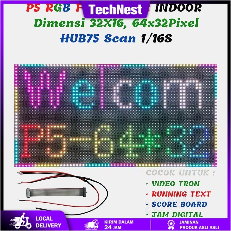 Jual Panel Module Led P5 RGB/Full Color Indoor SMD Running Text Panel ...