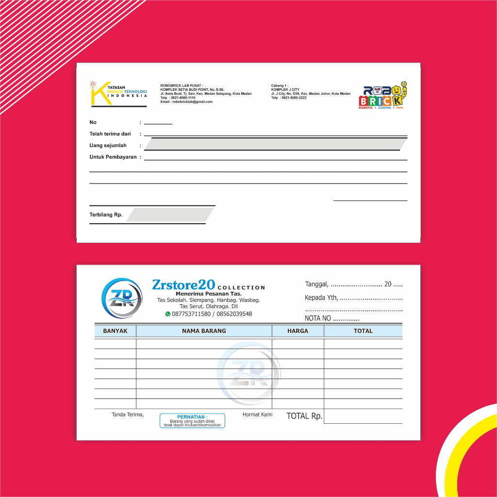 Jual Cetak Nota custom 2 ply 1/3 folio pakai nama toko sendiri nota ...