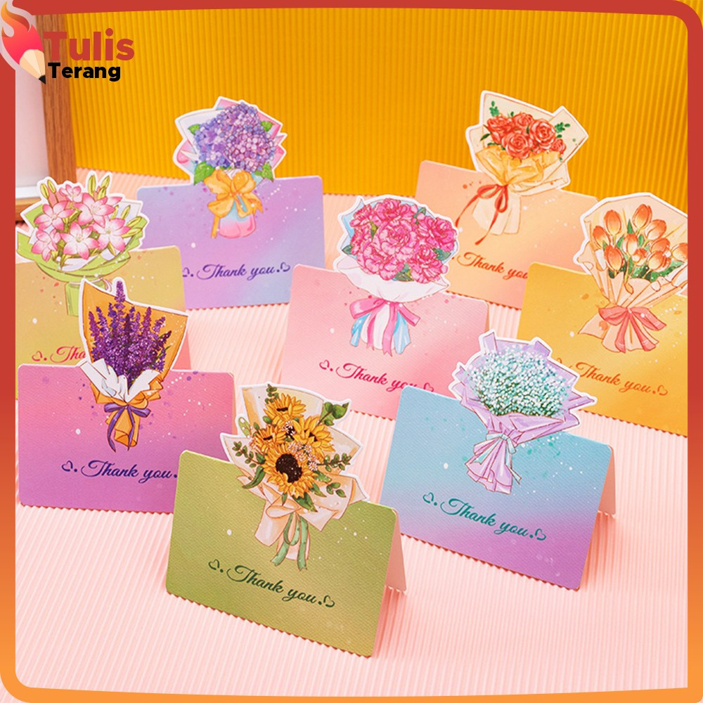 Jual Kartu Ucapan Lipat Motif Bunga Warna Warni / Flower Greeting Card ...