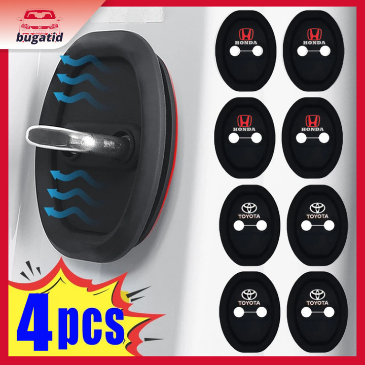 4PCS Karet Car Door Lock Cover Bantalan Peredam Silikon Pintu Mobil Silent Door 