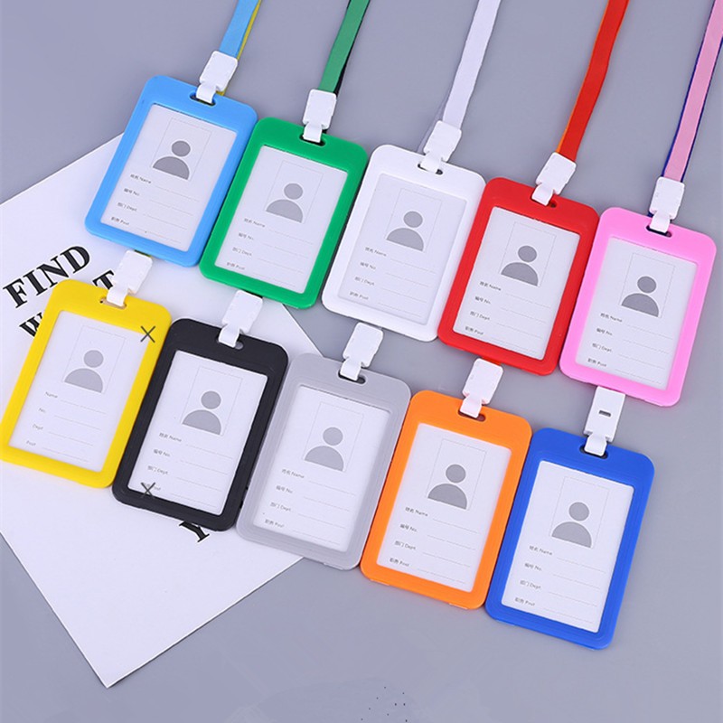 Jual HS Name Tag Id Card Holder Transparan Warna Warni Gantungan Tempat ...