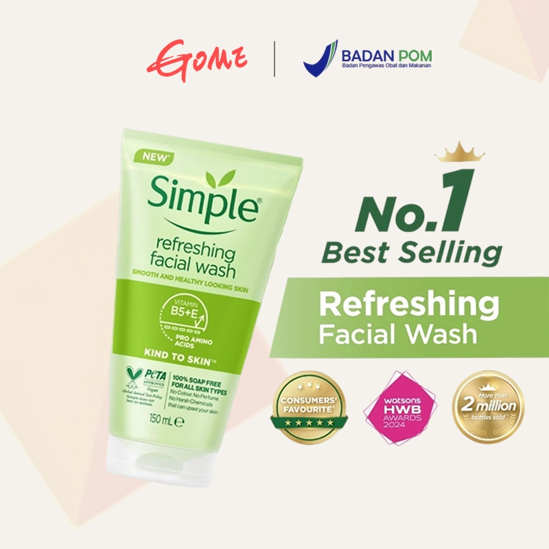 Jual Simple Kind to Skin Refreshing Facial Wash Gel 150ML, Simple Face ...
