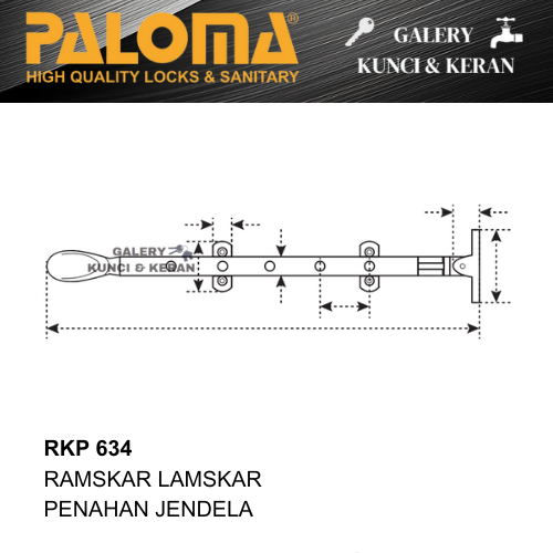 Jual PALOMA RKP 634 Ramskar Penahan Jendela Lamskar Lobang Antique ...
