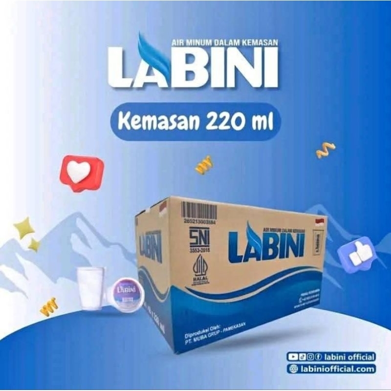 Jual LABINI air mineral gelas 220mlx48 pcs | Shopee Indonesia