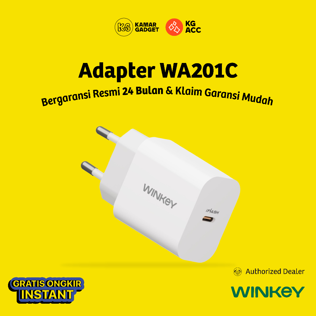 Jual Adapter Standard 20W Winkey WA201C White - WINKEY Charger Power ...