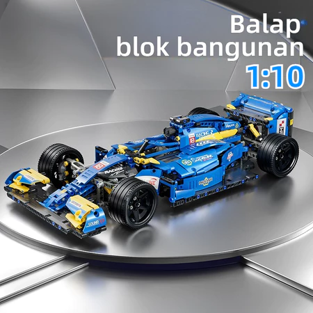 1:10 Blue F1 block balapan mainan 1161PCS anak mobil mainan mobil model anak hadiah