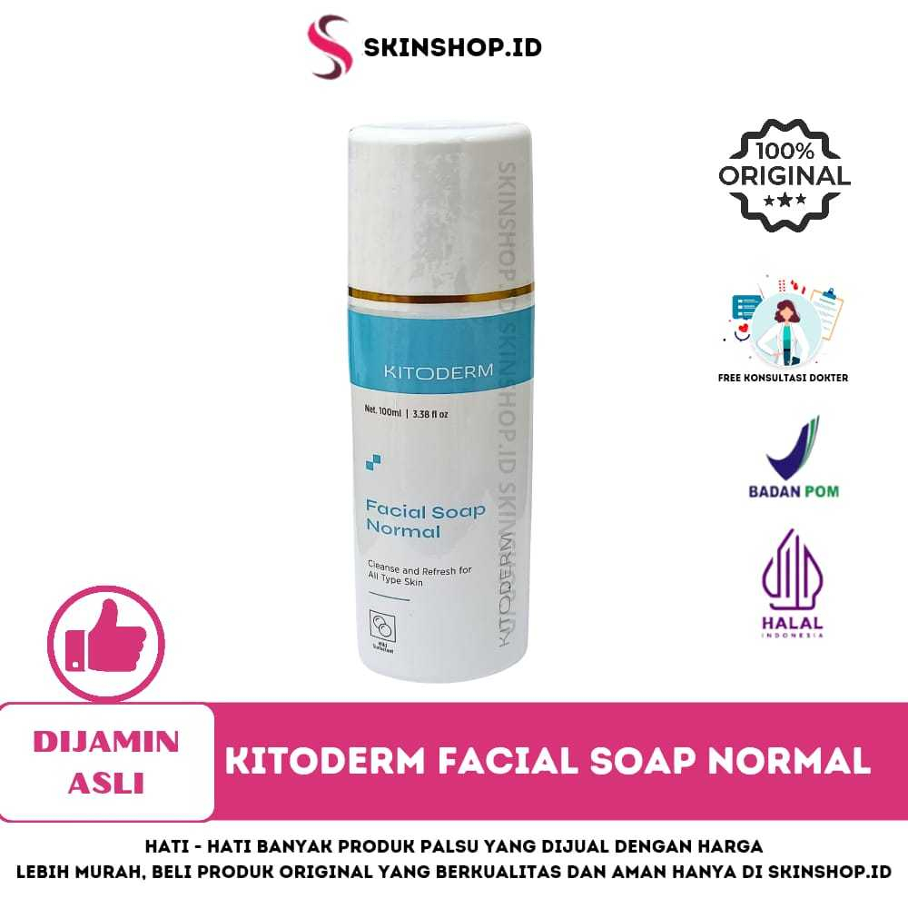 Kitoderm Facial Soap Normal 100ml Original / Pembersih Wajah Kulit Normal BPOM Aman