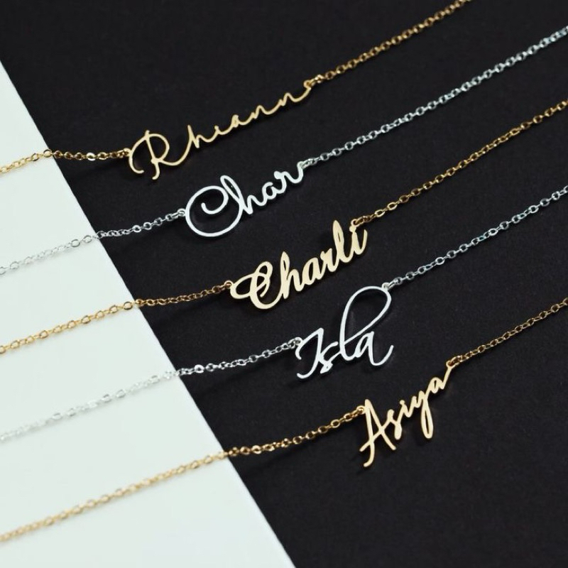 Jual Kalung Ukir Nama Kalung Nama Custom Anti Karat Anti Luntur Kalung ...