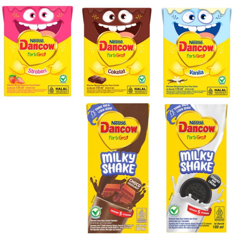 Jual Dancow UHT susu siap minum rasa coklat strawberry vanila baru ...