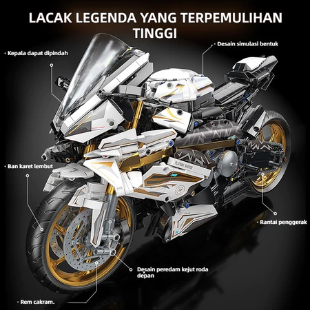 1: 5 mainan blok pembangunan motor Sepeda Motor Mainan Mainan AnakMotor MotoranMainan Minicraft Bric