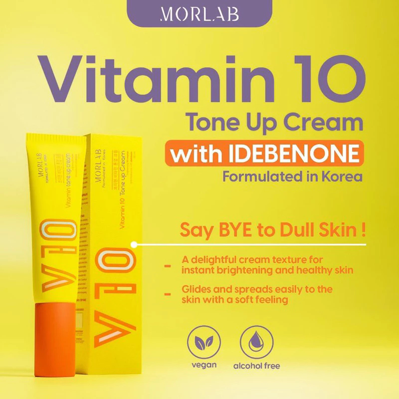 Jual MORLAB - V10 VITAMIN TONE UP CREAM WITH IDEBENONE 50ML Melembabkan ...