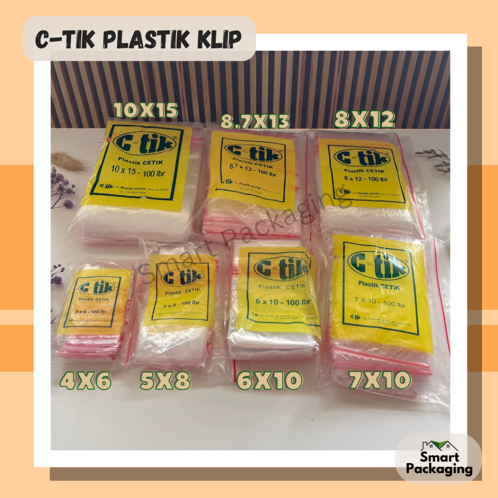 Jual [ISI 100 PCS] CTIK Kantong Plastik Klip Ziplock / 4x6 5x8 6x10 ...