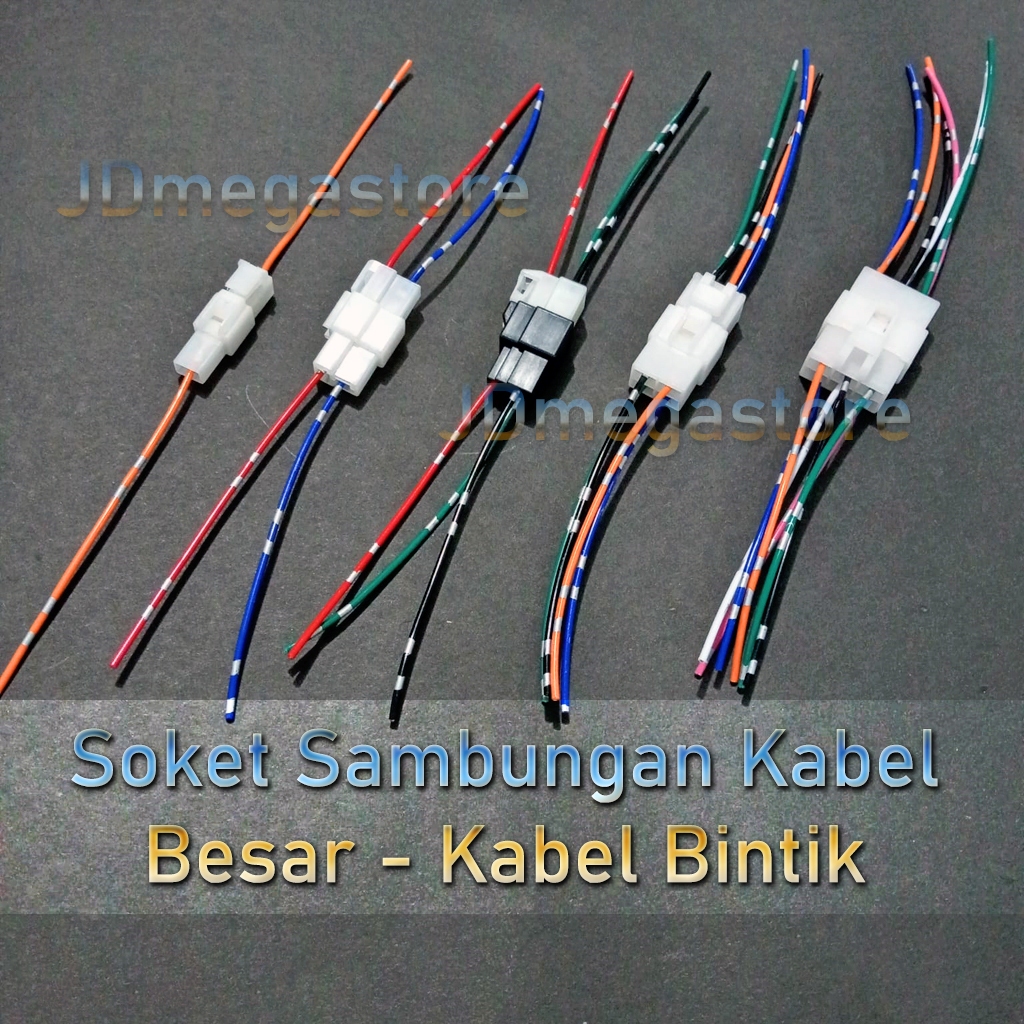 Jual Soket Konektor Sambungan Kabel 1P, 2P, 3P 4P, 6P Besar - Kabel ...