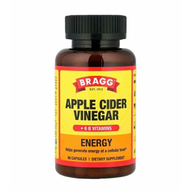 Jual Bragg Energy Apple Cider Vinegar + 6 B Vitamins 90 Caps Weight Loss Diet , Gula Darah ...