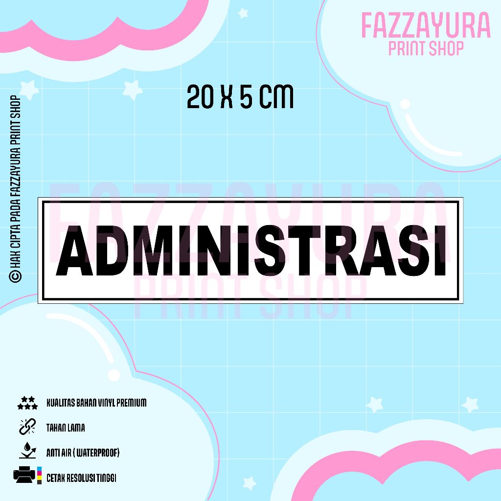 Jual STICKER ADMINISTRASI 20 X 5 CM | Shopee Indonesia