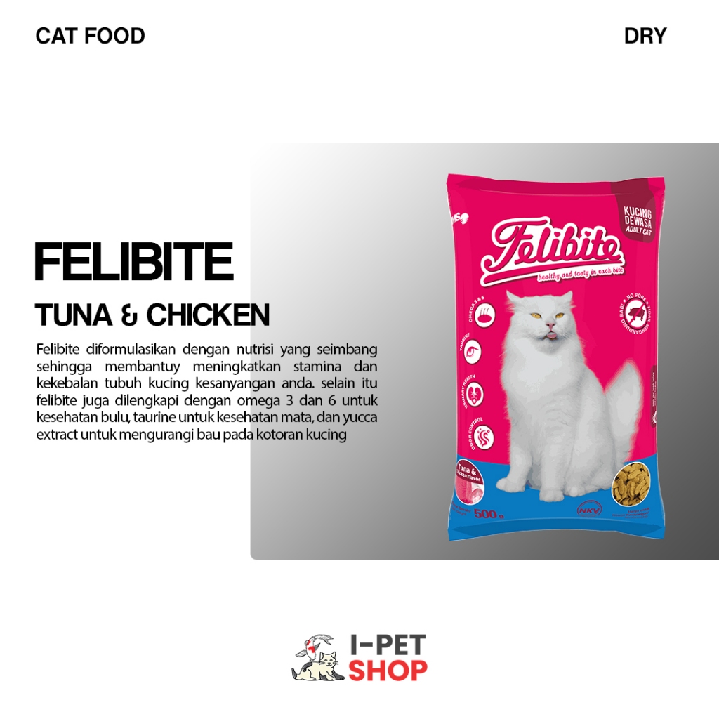 Jual Felibite Tuna & Chicken Flavor Cat Food 500gr | Shopee Indonesia