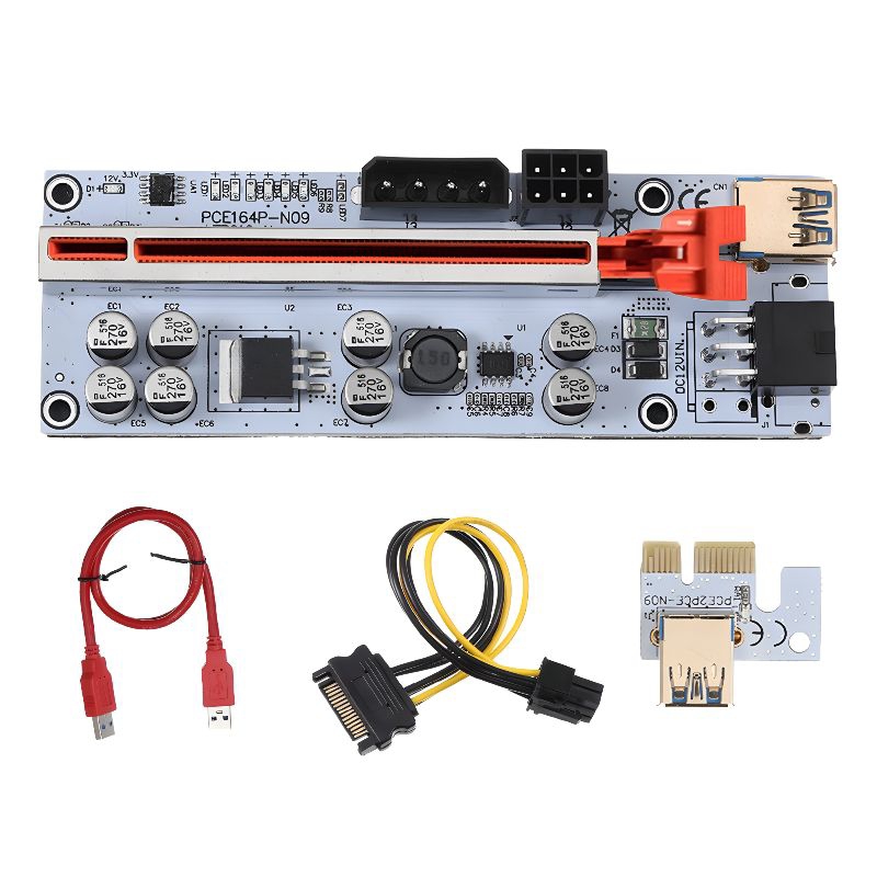 Jual Riser Card PCIe V.010X 8 Kapasitor RGB USB 3.0 Gold Planted Putih ...