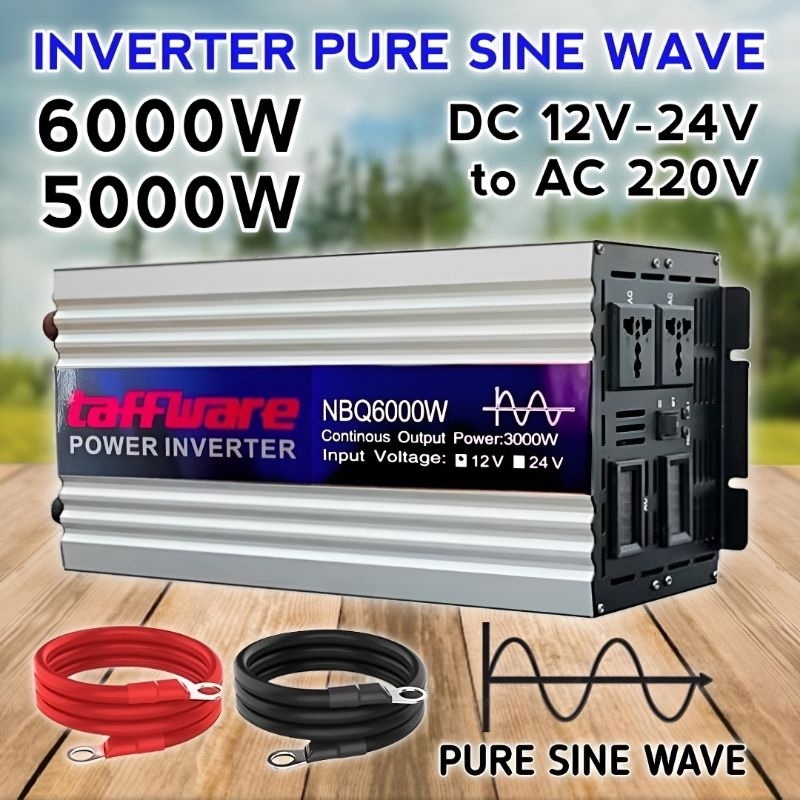 Jual Inverter 6000 Watt DC ke AC Pure Sine Wave DC 12V 24V to AC 220V ...