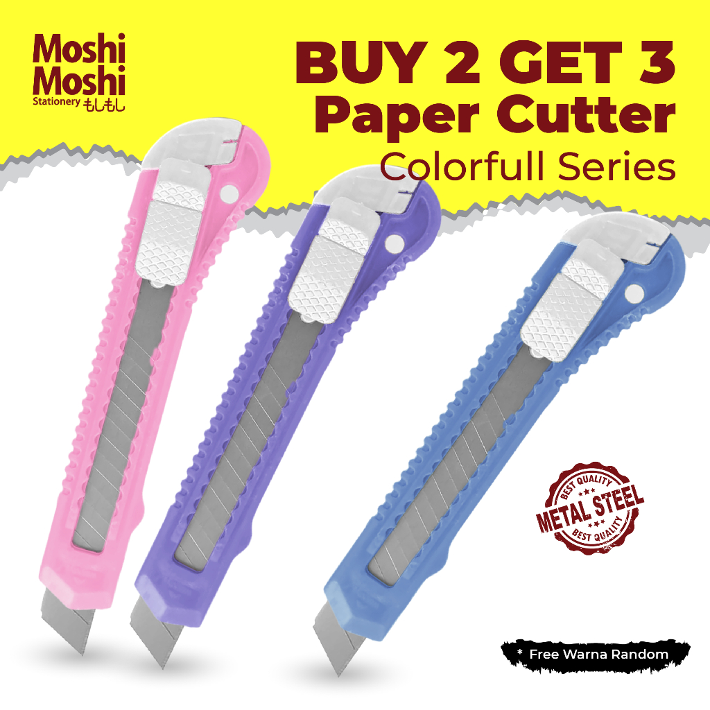 Jual Paper Cutter Moshi Colorfull Series Pisau Kertas Tajam Warna Warni ...