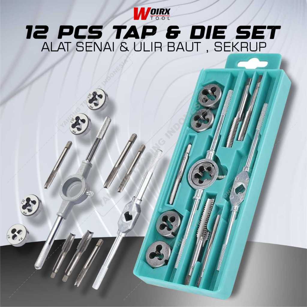 Jual Tap Die Set 12 PCS Alat Snai dan Tap Ulir Mur Baut Alat Senai ...