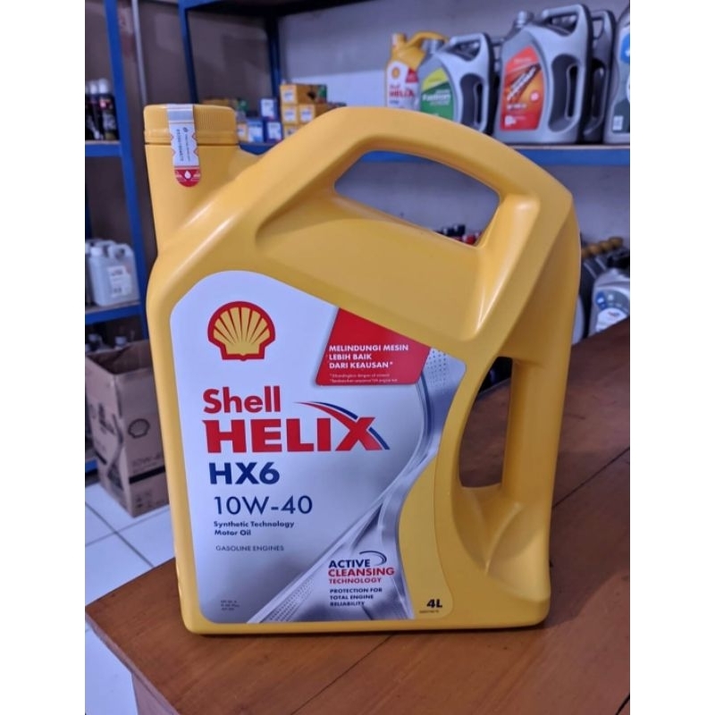 Jual SHELL HELIX HX6 SAE 10W-40 ORIGINAL BARCODE 1Galon 4Liter | Shopee ...