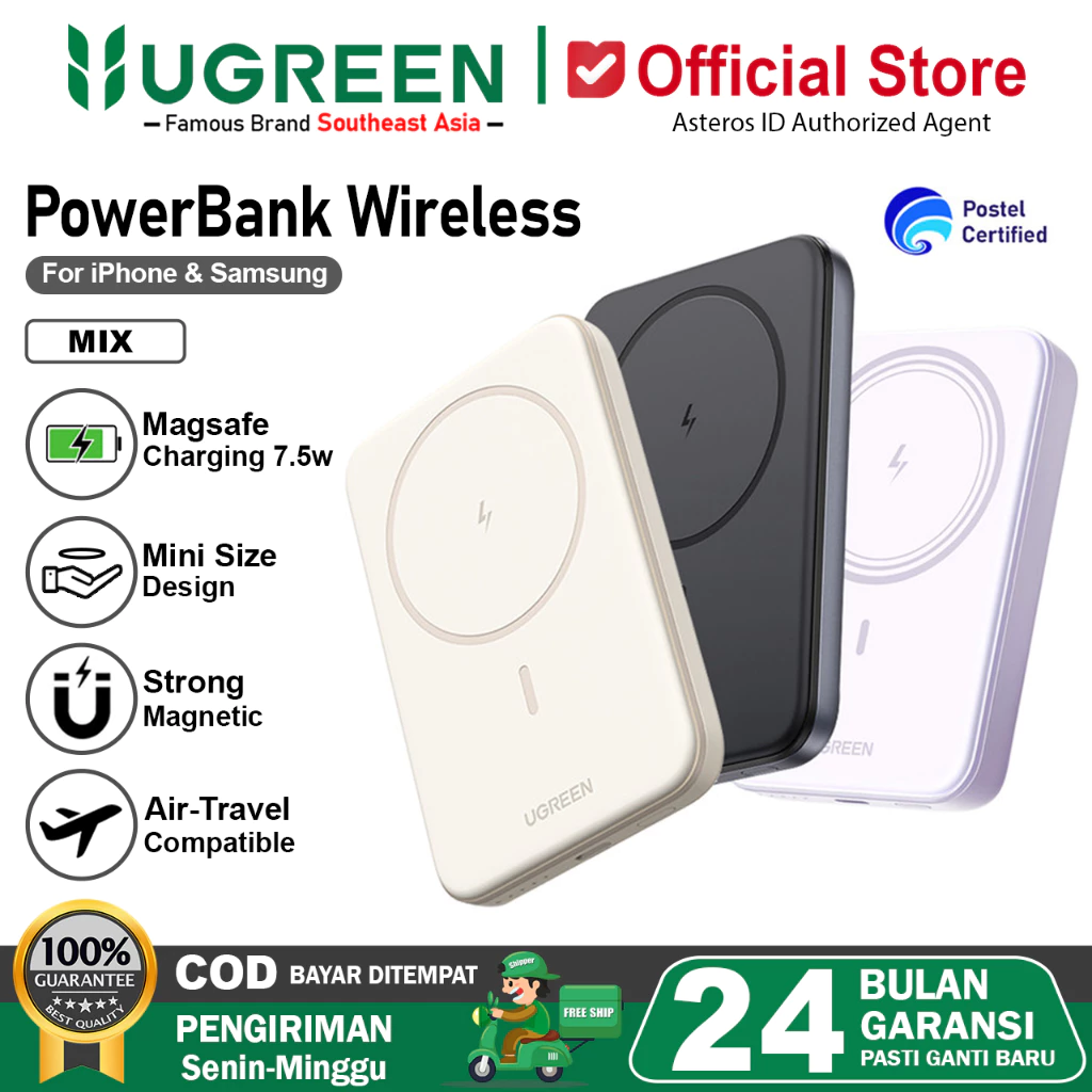 UGREEN Magnetic PowerBank Magsafe Wireless PD Fast Charging 20w 10.000mAh