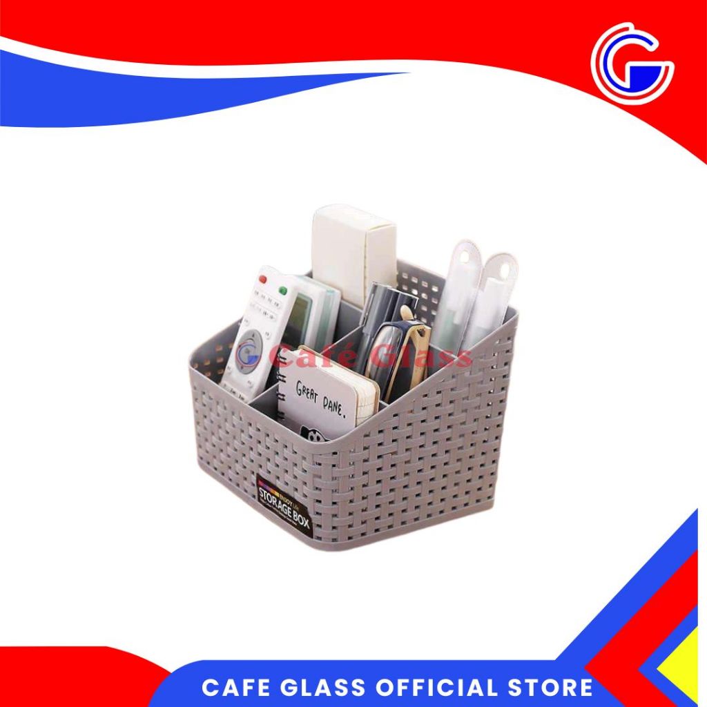 Keranjang Storage Serbaguna 5 Sekat / Basket Kekinian Korea / Organizer Box / Tempat Penyimpanan Pensil Remote Rapih / Aksesoris Meja Kantor / Aksesoris Meja Belajar / Maspion Bks-120