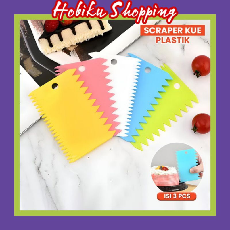 Jual Scraper Kue Perapi Pengikis Perapih Krim Tart Kue Roti Isi 3 Pcs ...