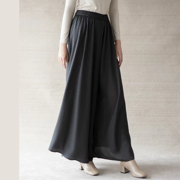 Sahara By Aska Label Celana Kulot Wanita Lebar Pinggang Karet Warna Hitam Offwhite Navy Grey