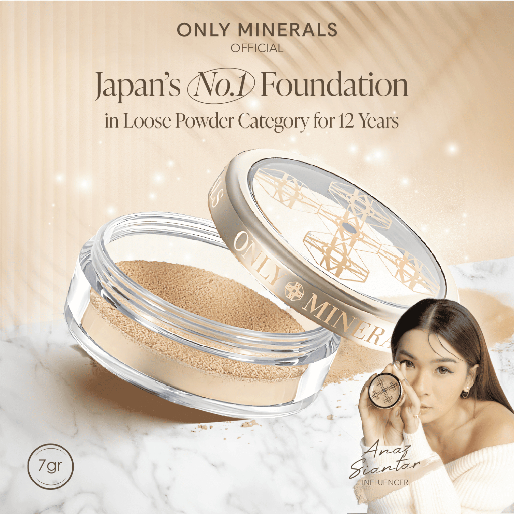 Jual Only Minerals Foundation - 100% Mineral Powder Poreless Flawless ...