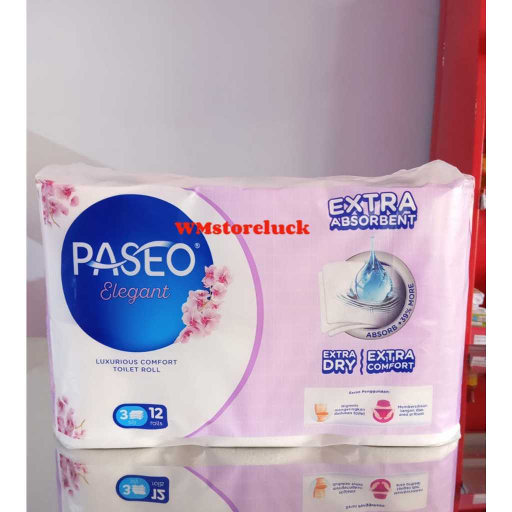 Jual 1 PCS Tissue paseo elegant toilet 12 roll / Tisu gulung wc 12roll ...