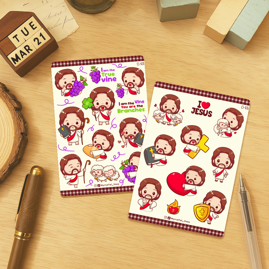 Jual Sticker Kristen Yesus Spesial Paskah Natal | Jesus Sticker Sheet ...