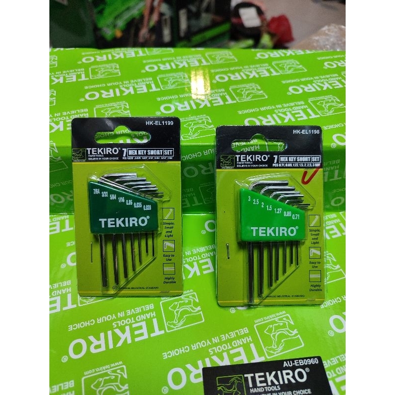 Jual tekiro kunci L set 7 pcs mini elektronik / hek key wrench set 7 ...