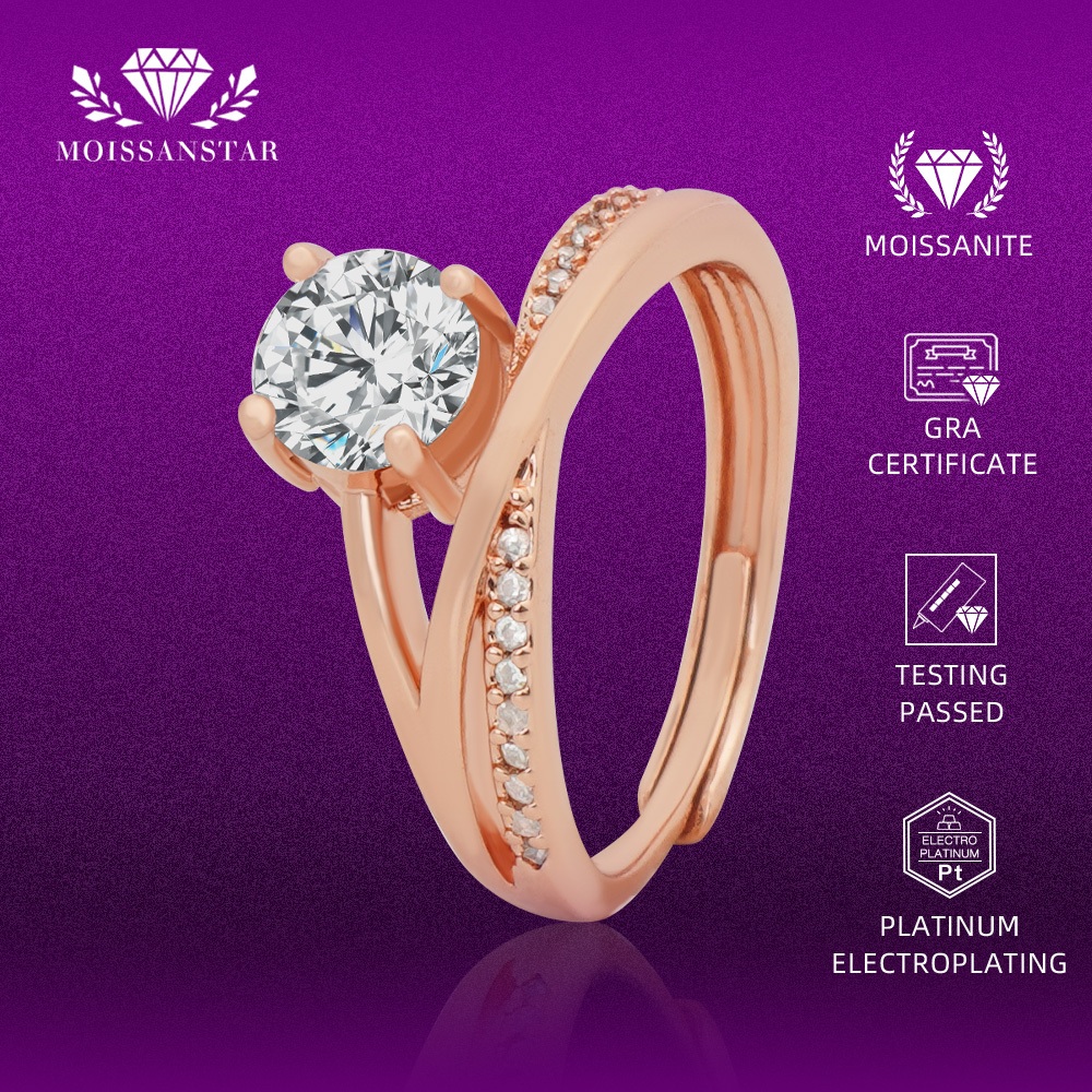 Jual Moissante Cincin Wanita Couple Ring Tunangan Nikah Lamaran COD ...