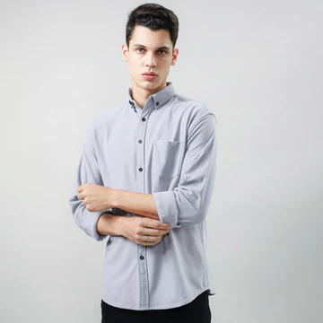 Kemeja Pria Lengan Panjang Slim Fit Cotton Pique Best Quality