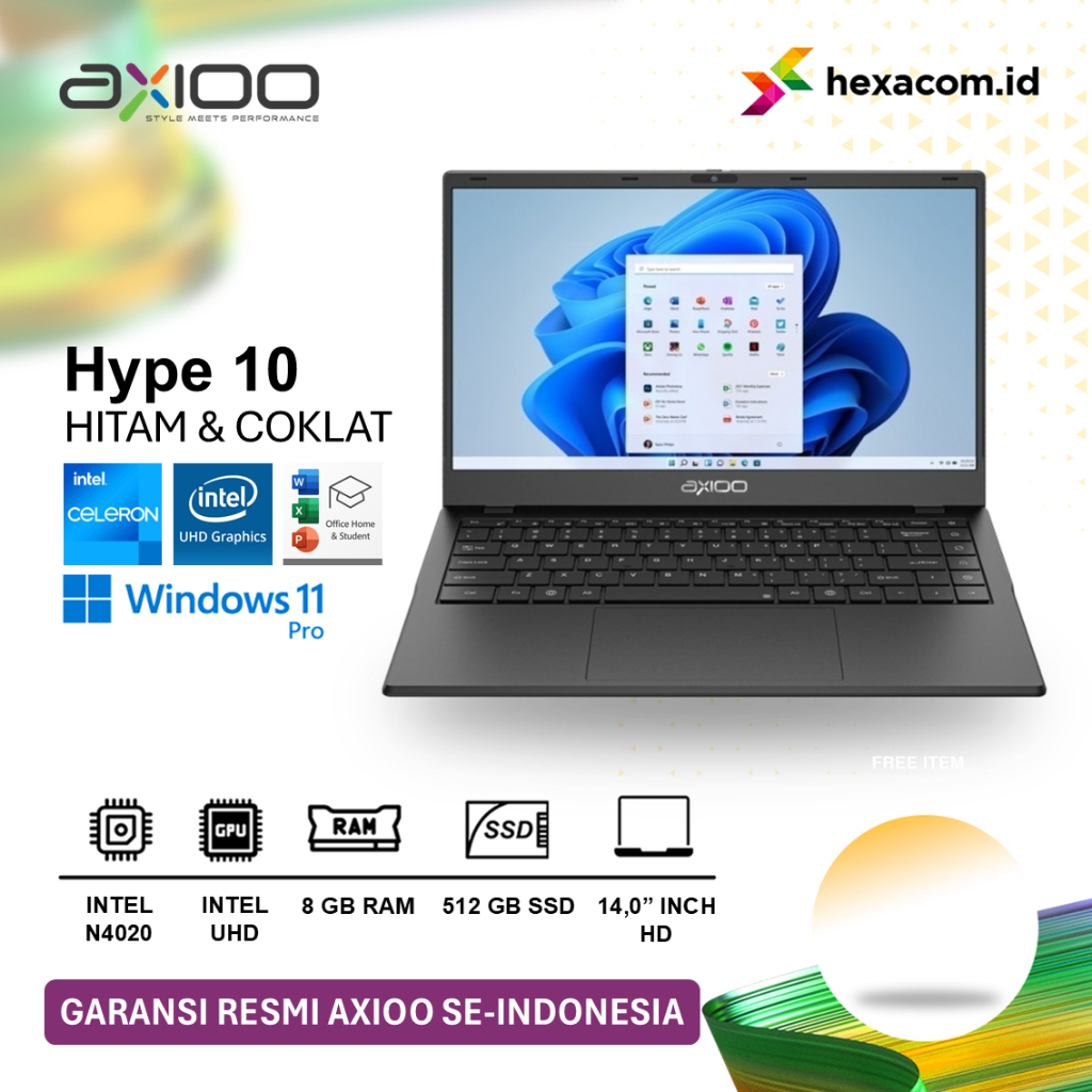 Jual Laptop Axioo Hype 10 N4020 8GB 512GB Windows 11 Pro 14.0 inch ...