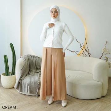 Celana Kulot Ceruty Layer Wanita Highwaist Premium Korean Style Pinggang Karet Sheram