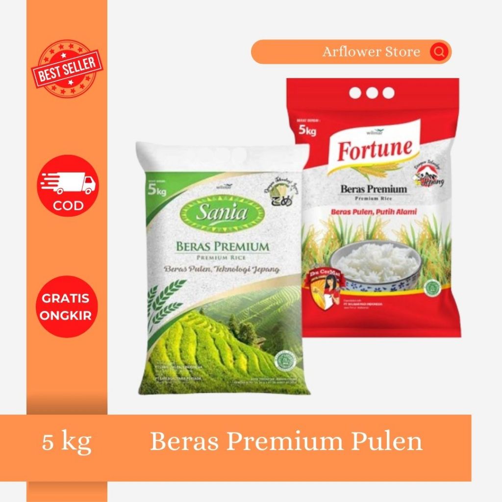 Jual Beras Anak Raja, Fortune, Sania Premium 5 Kg Beras Pulen | Shopee ...