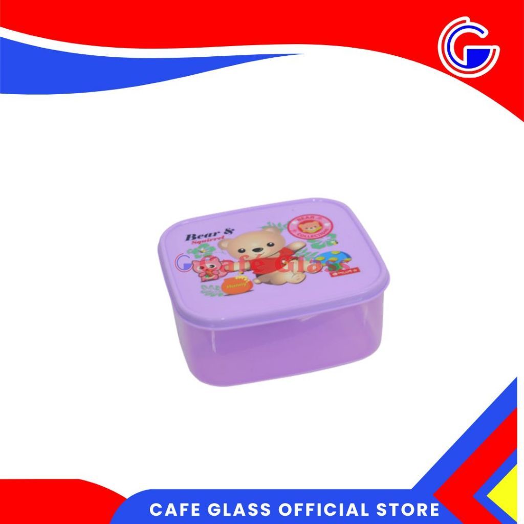 Lunch Box Anak Karakter Lucu Beruang / Tempat Makan Plastik Anti Tumpah Bpa Free Mc-33 / Tepak Makan Lunchbox Kids Bekal Anak