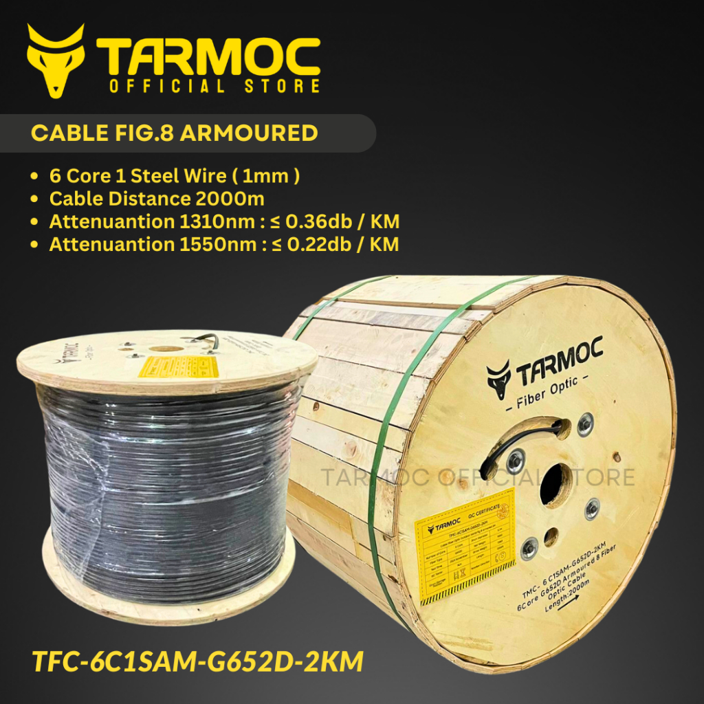 Jual Tarmoc TFC-6C1SAM-G652D-2KM | Cable Fig 8 Armoured 6 Core 2000m ...