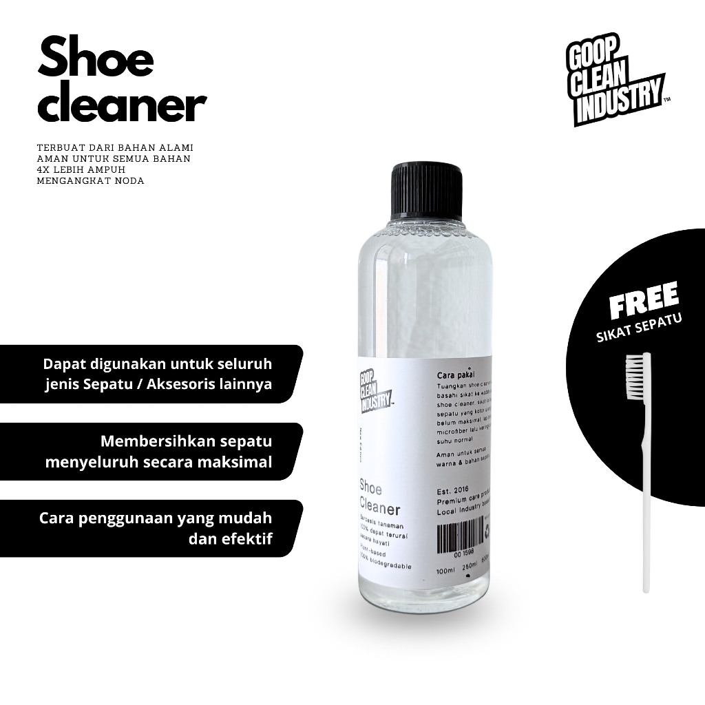 Jual GOOP SHOE CLEANER 250ml - Pembersih Sepatu Canvas Suede Leather ...